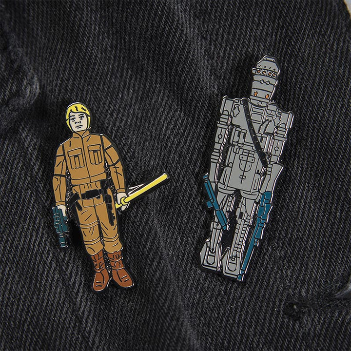 Pin Kings Official Star Wars Enamel Pin Badge Set 1.14 – IG-88 and Luke Skywalker (Bespin Fatigues)