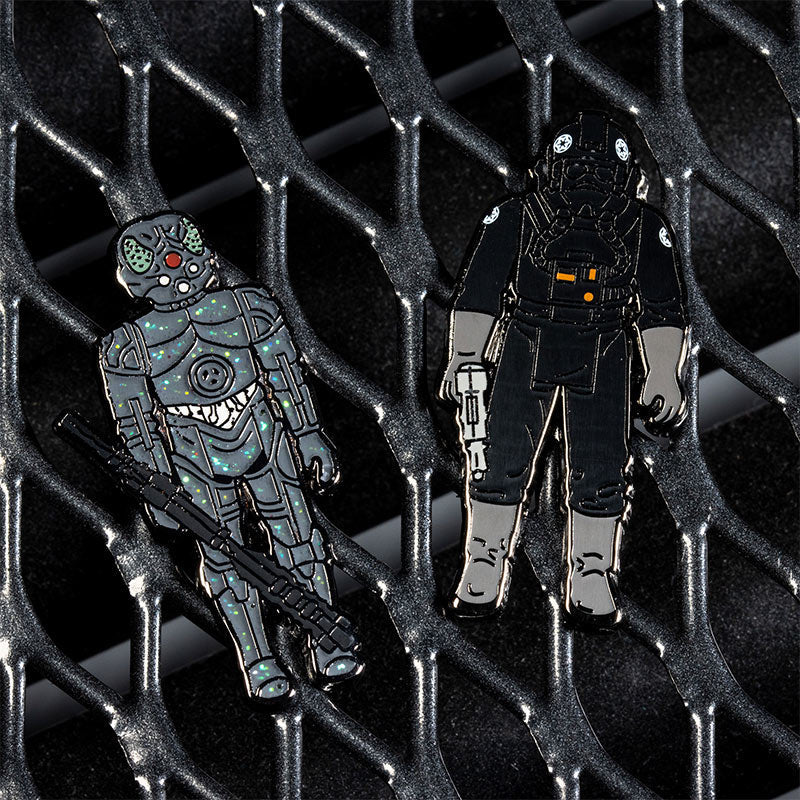 Pin Kings Official Star Wars Enamel Pin Badge Set 1.25 – 4-LOM and Imperial Tie Fighter Pilot