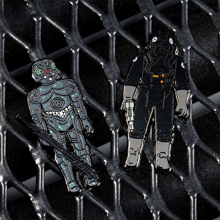 Pin Kings Official Star Wars Enamel Pin Badge Set 1.25 – 4-LOM and Imperial Tie Fighter Pilot