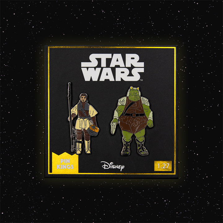 Pin Kings Official Star Wars Enamel Pin Badge Set 1.27 – Princess Leia Organa (Boushh Disguise) and Gamorrean Guard
