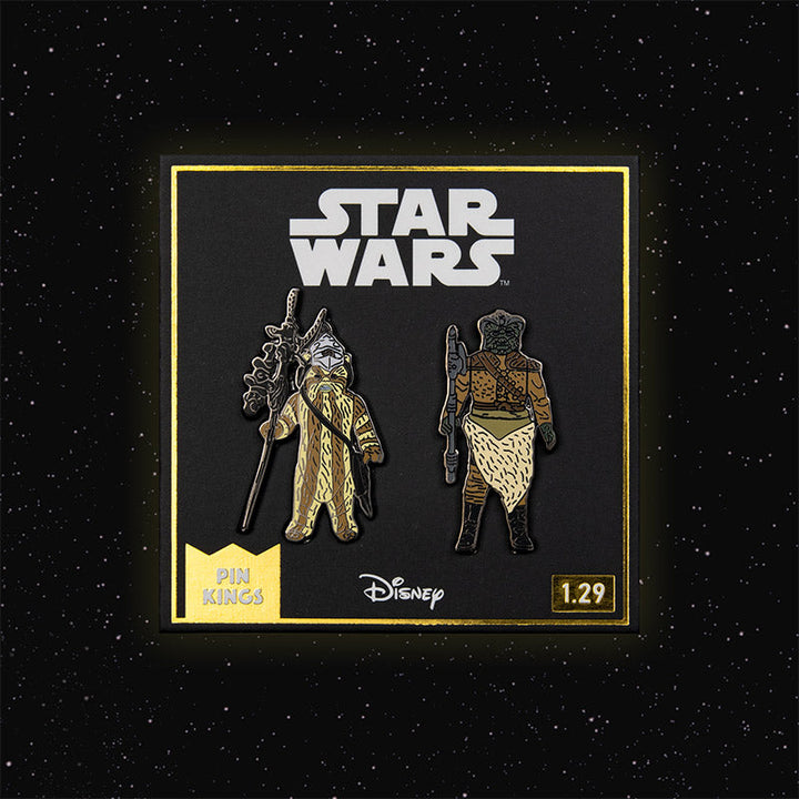 Pin Kings Official Star Wars Enamel Pin Badge Set 1.29 – Logray (Ewok Medicine Man) and Klaatu