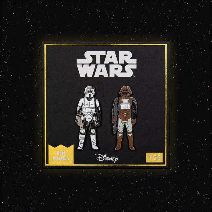 Pin Kings Official Star Wars Enamel Pin Badge Set 1.33 – Biker Scout and Lando Calrissian (Skiff Guard Disguise)