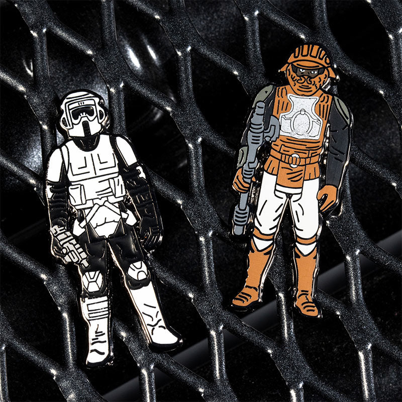 Pin Kings Official Star Wars Enamel Pin Badge Set 1.33 – Biker Scout and Lando Calrissian (Skiff Guard Disguise)